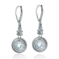 Cubic Zirconia Dangle Drop Earrings in Sterling Silver