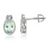 Genuine Aquamarine and Diamond Stud Earrings Sterling Silver