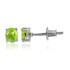 Genuine Peridot Stud Earrings in Sterling Silver