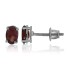 Genuine Garnet Stud Earrings Rhodium Over Sterling Silver