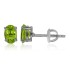 Genuine Peridot Stud Earrings Rhodium Over Sterling Silver