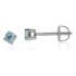 Genuine Aquamarine Stud Earrings Sterling Silver