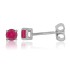 Lab Created Ruby Stud Earrings Sterling Silver