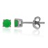 Genuine Emerald Stud Earrings Sterling Silver