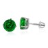 7MM Lab Created Emerald Stud Earrings AAA Quality Sterling Silver