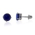 7MM Lab Created Sapphire Stud Earrings AAA Quality Sterling Silver