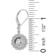 Cubic Zirconia Flower Dangle Earrings in Sterling Silver 