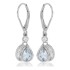 Natural Aquamarine Diamond Drop Earrings in Sterling Silver