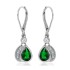 Lab Created Emerald and Diamond Earrings Sterling Silver