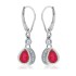 Lab Created Ruby and Diamond Earrings Sterling Silver