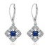 Lab Created Sapphire Diamond Drop Earrings Sterling Silver