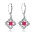Lab Created Ruby and Diamond Earrings Sterling Silver