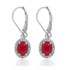 Lab Created Ruby and Diamond Earrings Sterling Silver