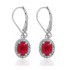 Lab Created Ruby and Diamond Earrings Sterling Silver