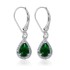 Lab Created Emerald and Diamond Earrings Sterling Silver