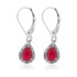 Lab Created Ruby and Diamond Earrings Sterling Silver