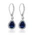 Lab Created Sapphire Diamond Dangle Earrings Sterling Silver