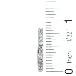 Cubic Zirconia Hoop Earrings Rhodium Finish Sterling Silver 