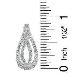 Cubic Zirconia Drop Earrings Rhodium Finish Sterling Silver 