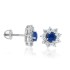 Lab Created Sapphire and CZ Stud Earrings in Sterling Silver
