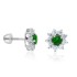Sterling Silver Lab Created Emerald Cubic Zirconia Stud Earrings