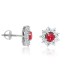 Lab Created Ruby Cubic Zirconia Sterling Silver Stud Earrings