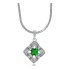 Lab Created Emerald Diamond Pendant Sterling Silver