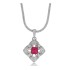 Lab Created Ruby Diamond Pendant Sterling Silver