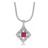 Lab Created Ruby Diamond Pendant Sterling Silver