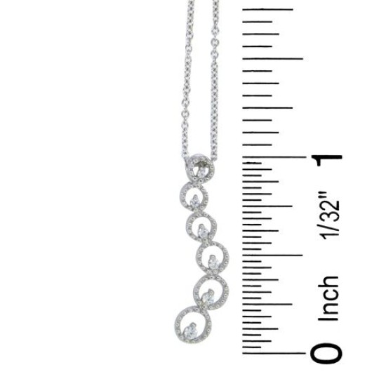 Cubic Zirconia Fashion Pendant Necklace Sterling Silver  