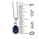 Oval Natural Sapphire Pendant Necklace 14Kt White Gold