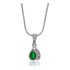 Lab Created Emerald Diamond Pendant Sterling Silver