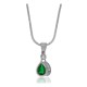 Lab Created Emerald Diamond Pendant Sterling Silver