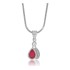 Lab Created Ruby Diamond Pendant Sterling Silver