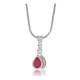 Lab Created Ruby Diamond Pendant Sterling Silver