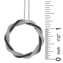 Cubic Zirconia Circle Pendant Necklace Sterling Silver  