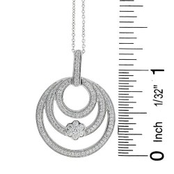 Cubic Zirconia Fashion Pendant Necklace Sterling Silver  