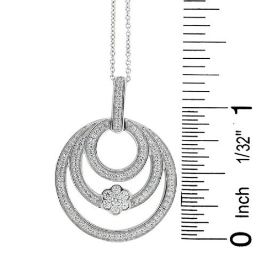 Cubic Zirconia Fashion Pendant Necklace Sterling Silver  