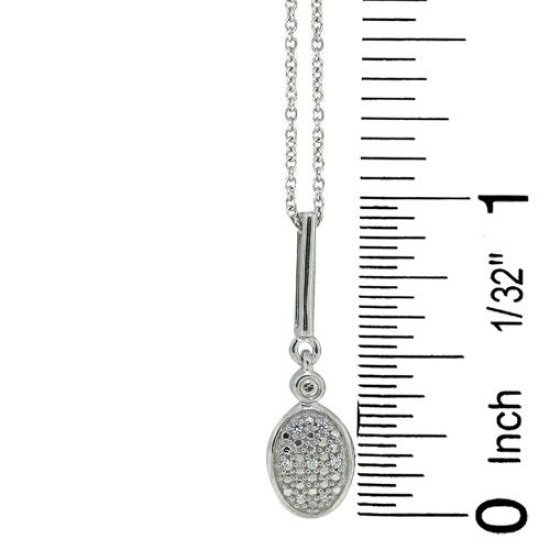 Cubic Zirconia Fashion Pendant Necklace Sterling Silver  