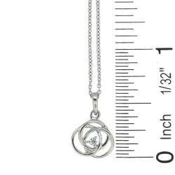 Cubic Zirconia Pendant Necklace in Sterling Silver