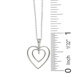 Cubic Zirconia Heart Pendant Necklace Sterling Silver  