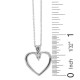 Cubic Zirconia Heart Pendant Necklace Sterling Silver  