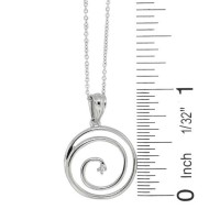 Cubic Zirconia Circle Pendant Necklace Sterling Silver  