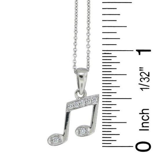 Cubic Zirconia Fashion Pendant Necklace Sterling Silver  