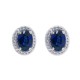 Genuine Sapphire Diamond Halo Earrings in 10Kt White Gold 